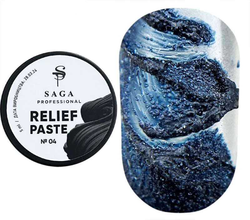 SAGA Professional Relief Paste No. 04 – Blue Non-Sticky Design Gel, 5g