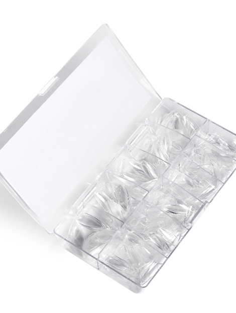 HELLO Gel Tips, COFFIN MEDIUM – Clear Gel Nail Tips, 500pcs