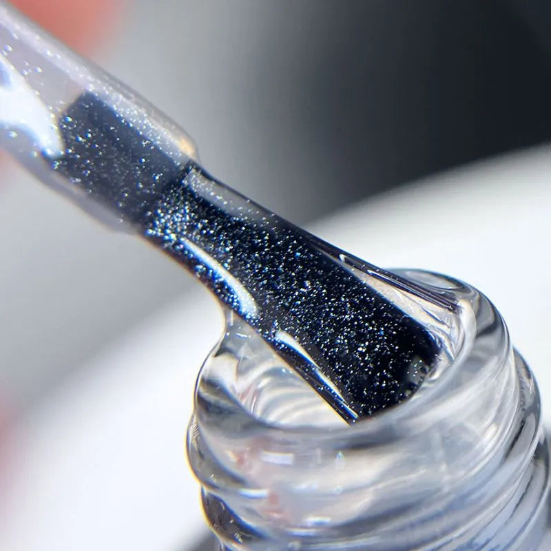 SAGA Professional No-Wipe Top Coat CRUSH 05 – Clear Shimmer Top Gel, 9ml
