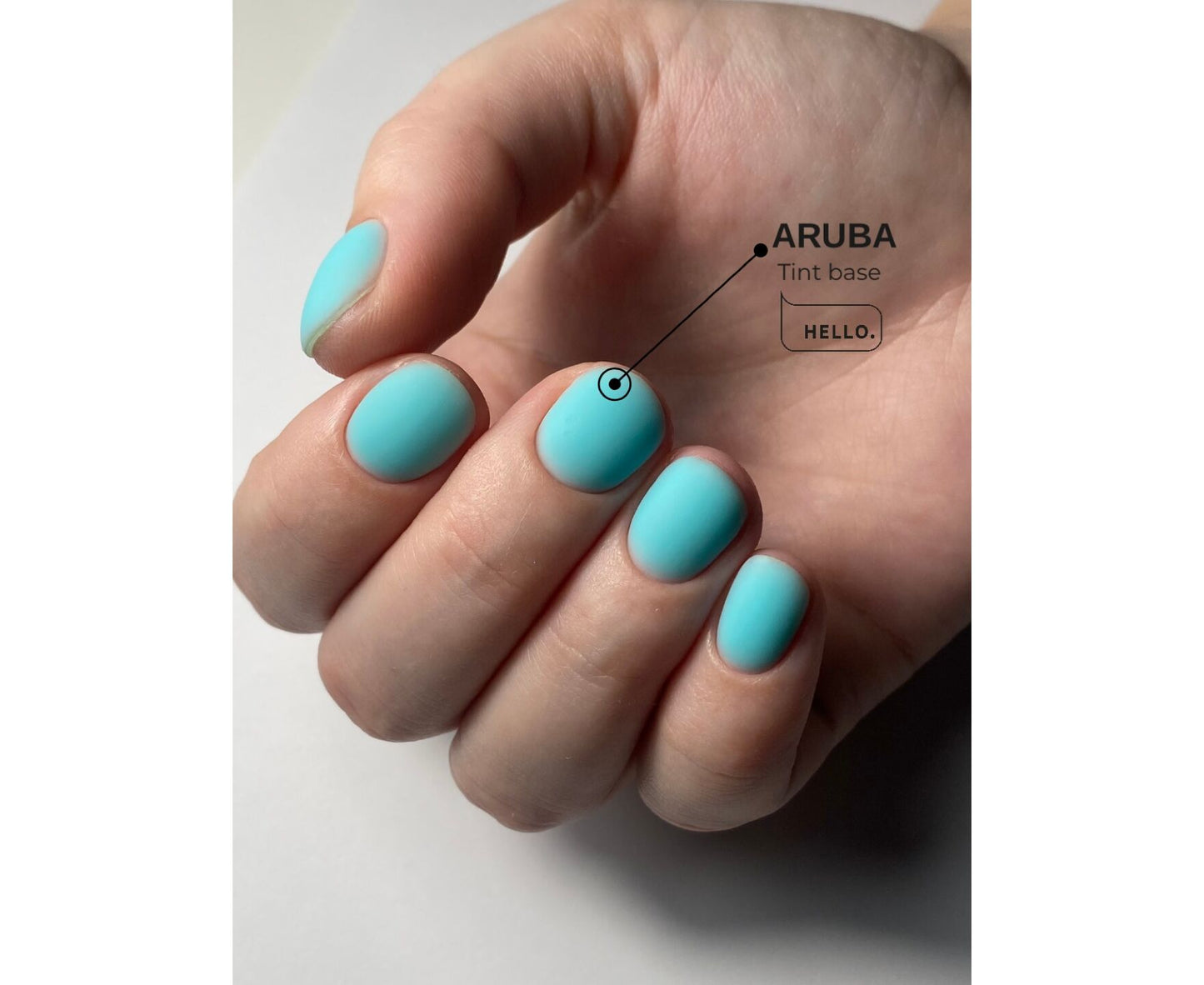 HEY.LOVE Tint Base, ARUBA – Tropical Turquoise Tinted Base Gel, 15ml