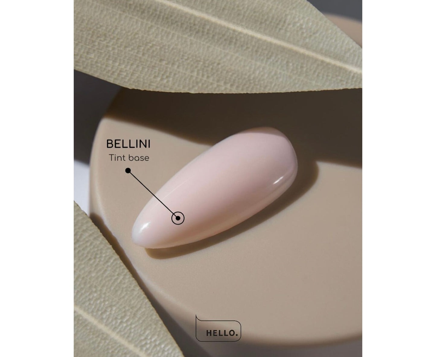 HELLO Tint Base, BELLINI – Pale Peach Elastic Tint Base Gel, 15ml