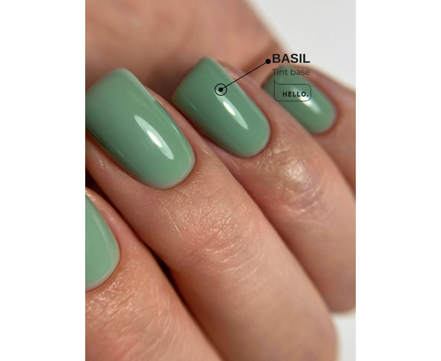 HELLO Tint Base, BASIL – Deep Green Elastic Base, 15ml