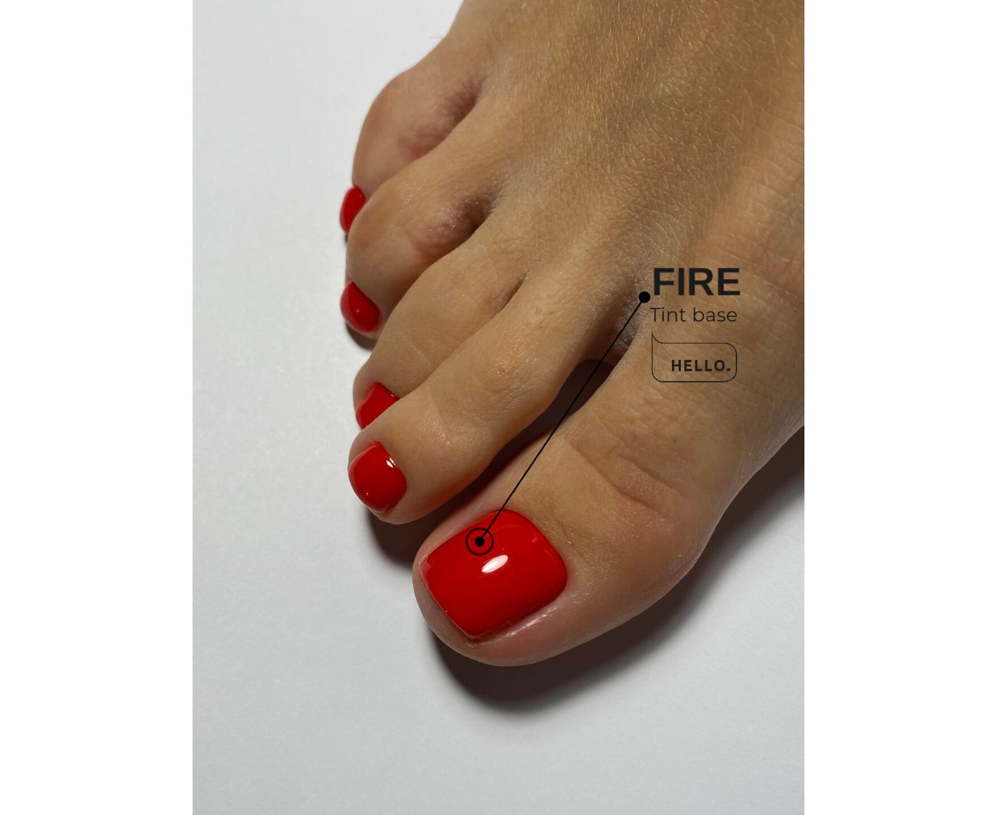 Base teintée HELLO, FIRE – Base rouge vif, 15 ml