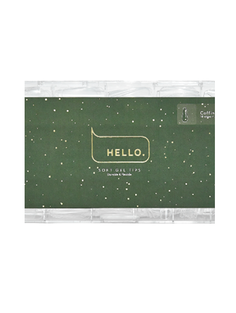 HELLO Gel Tips, COFFIN LONG – Clear Gel Nail Tips, 500pcs