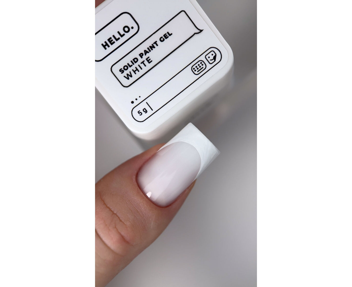 HEY.LOVE Solid Paint Gel WHITE – High-Pigment Nail Gel 5g