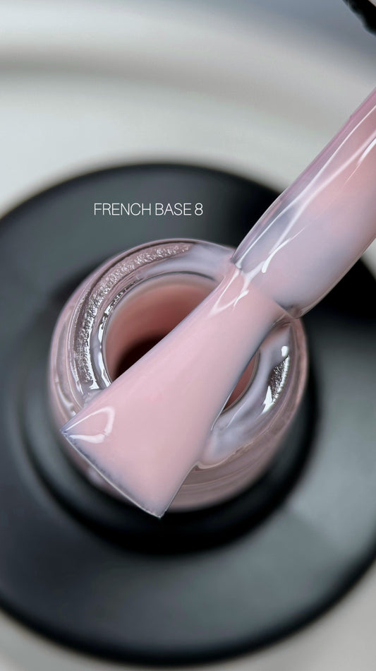SAGA Professional French Base 08 – light cool pink base gel for French manicure and natural nails, 15ml bottle