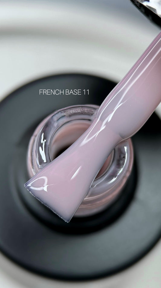 SAGA Professional French Base 11 – warm peach-toned base gel for French manicure and nude nails, 15ml bottle