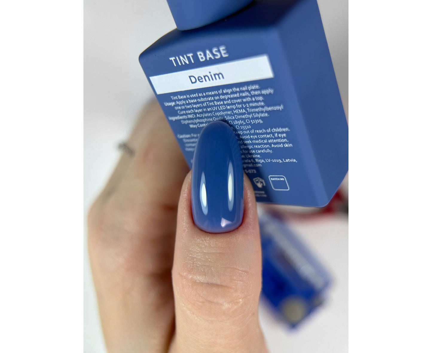 Base teintée HELLO, DENIM – Gel de base teinté denim classique, 15 ml