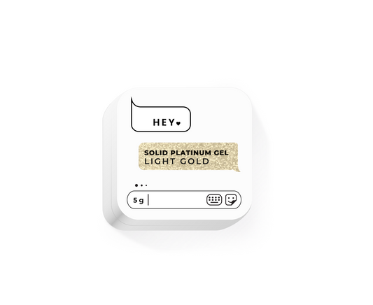 Gel platine solide HEYLOVE LIGHT GOLD – Vernis gel or clair pour nail art, 5 g