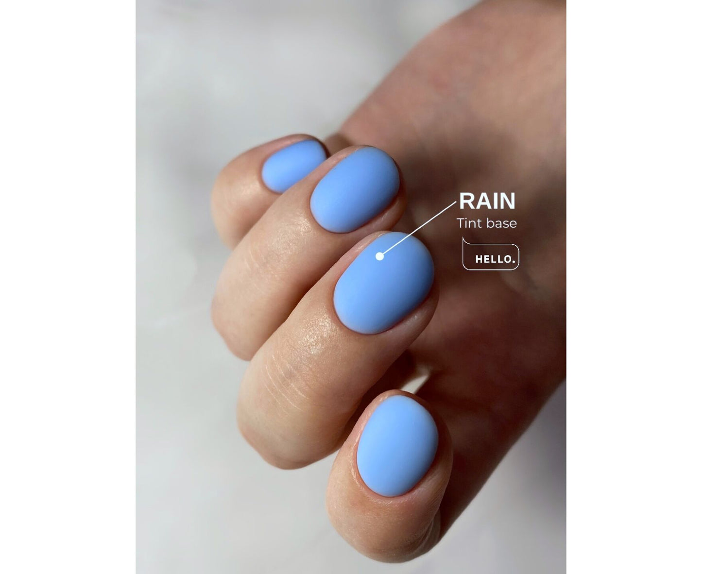 Base teintée HELLO, RAIN – Gel de base teinté bleu foncé, 15 ml