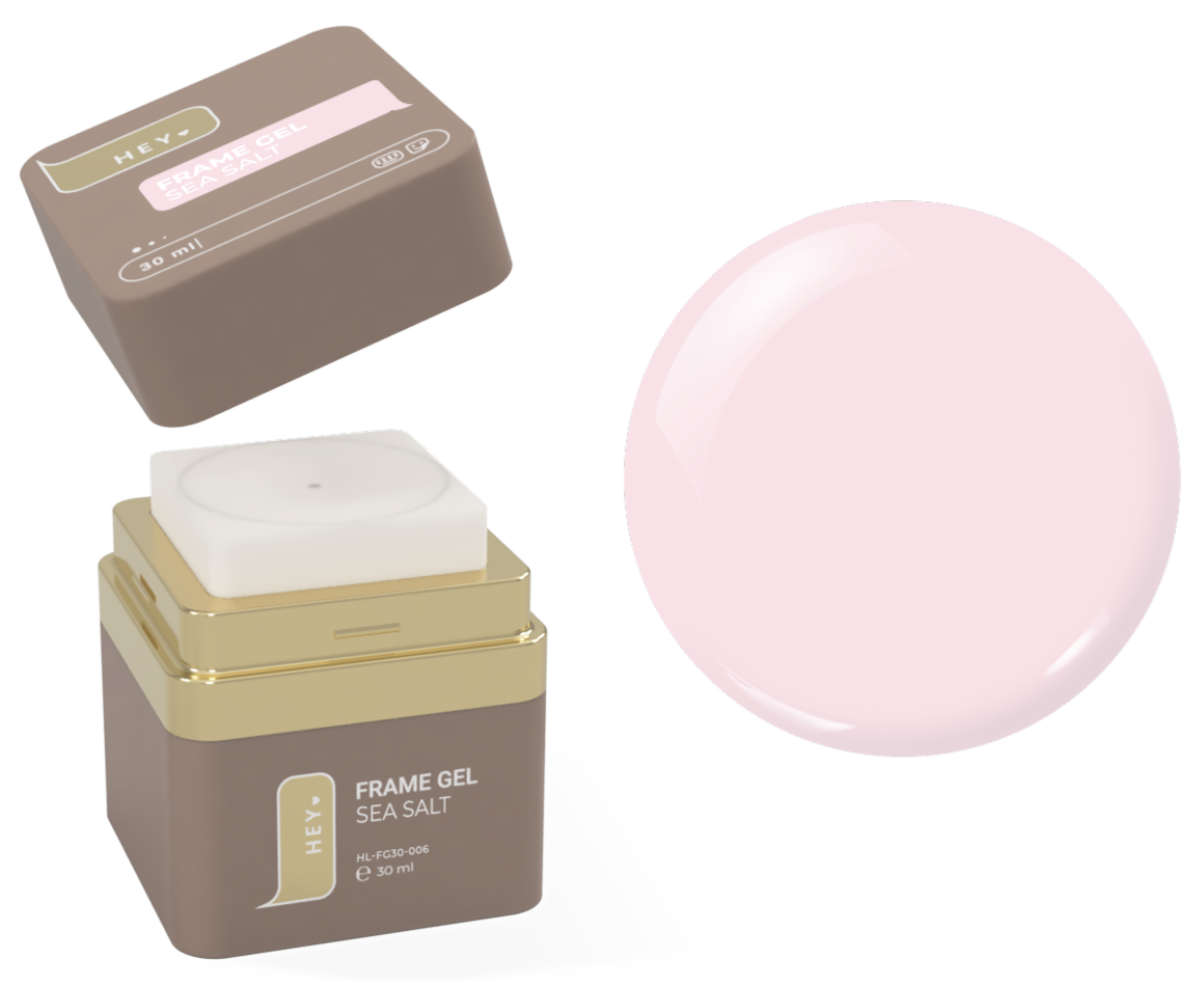 HEY.LOVE Frame Builder Gel, SEA SALT, 30ml – Warm Light Pink Universal Builder Gel