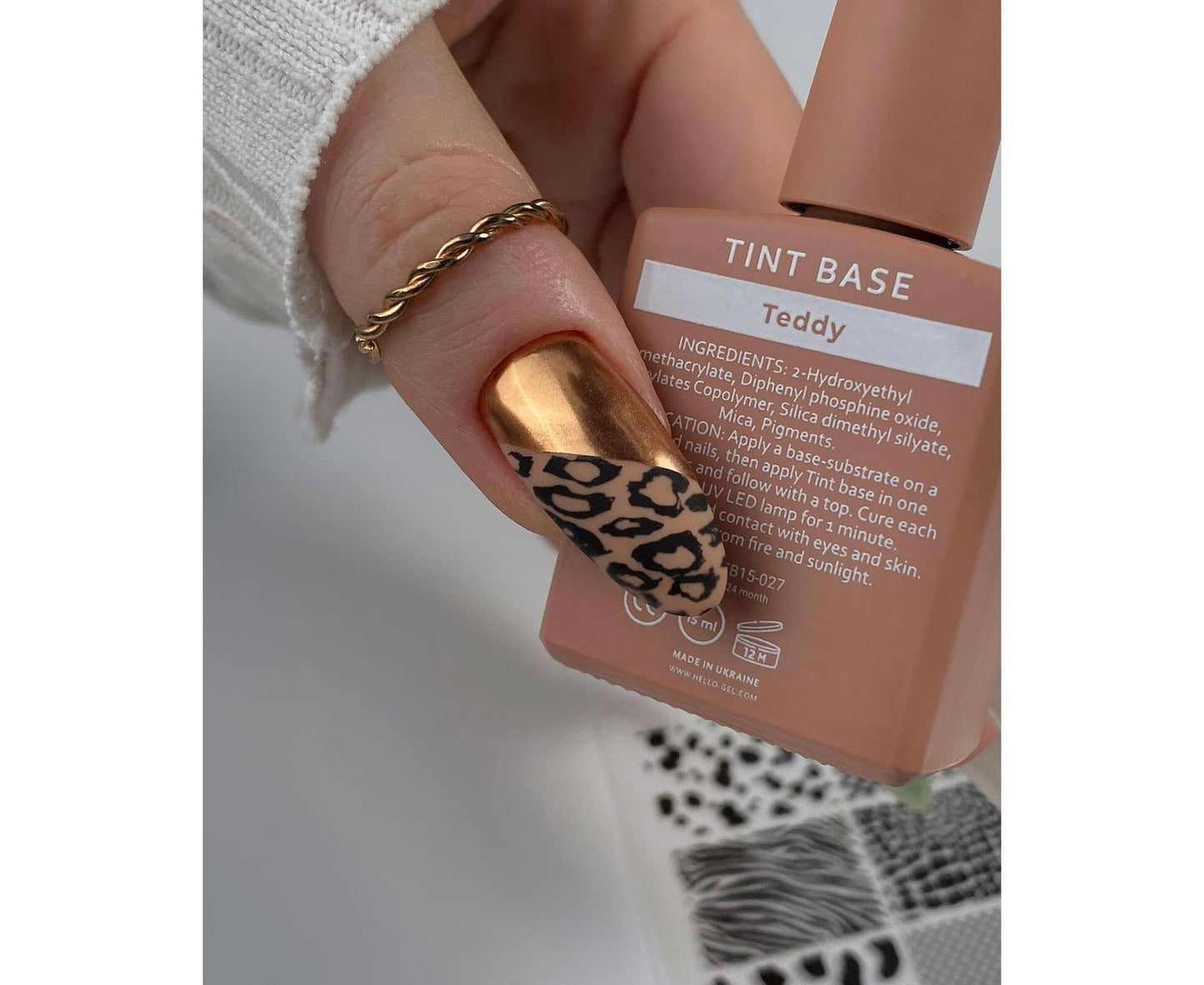 HELLO Tint Base, TEDDY – Warm Beige Elastic Base, 15ml