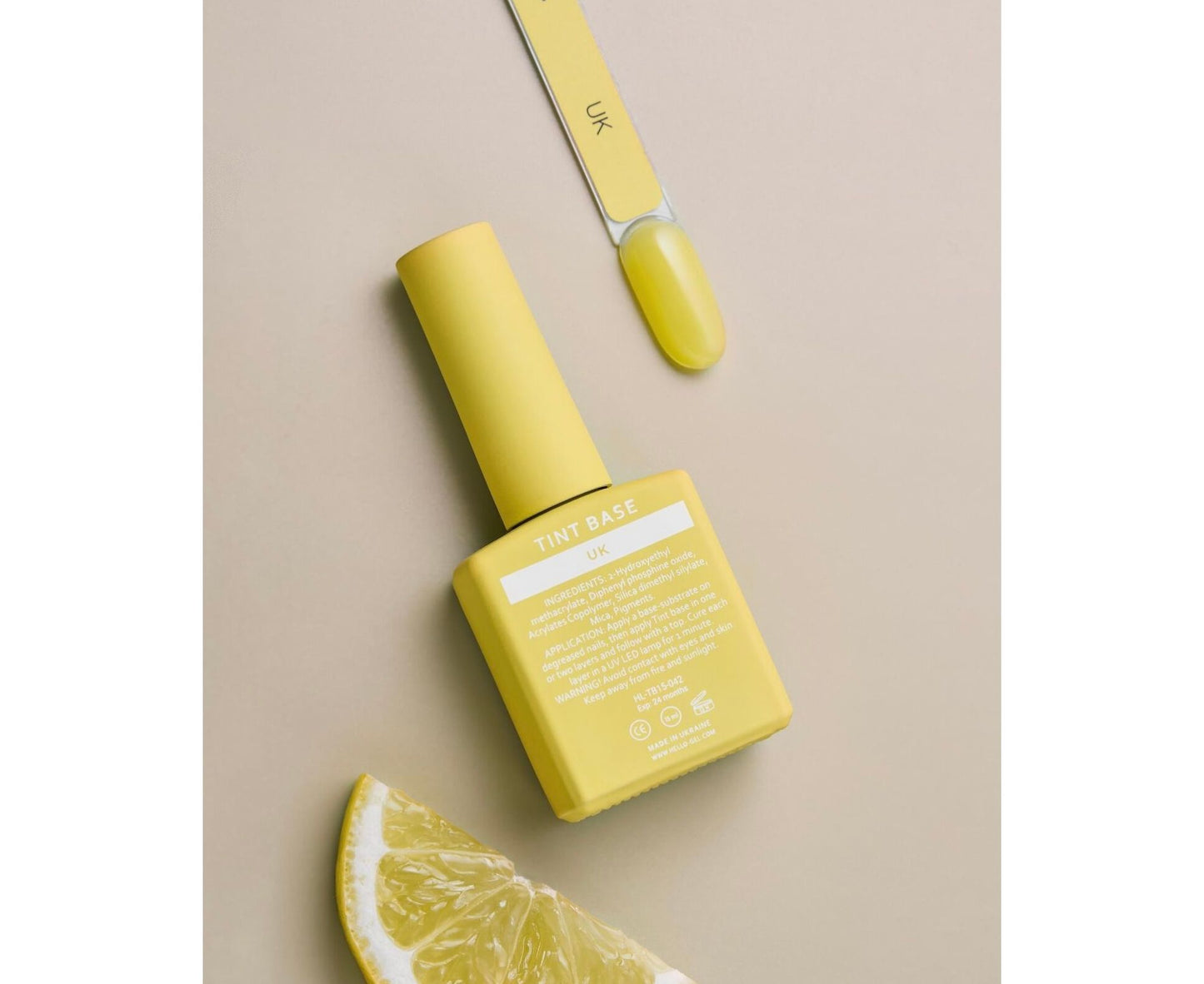 HEY.LOVE Tint Base, UK – Bold Yellow Tinted Base Gel, 15ml