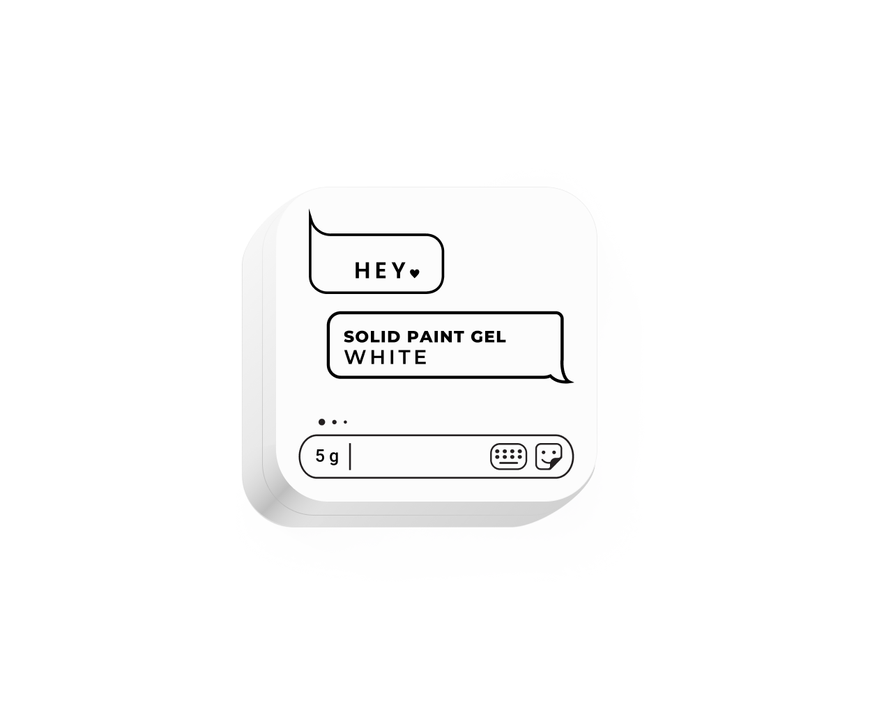 HEY.LOVE Solid Paint Gel WHITE – High-Pigment Nail Gel 5g