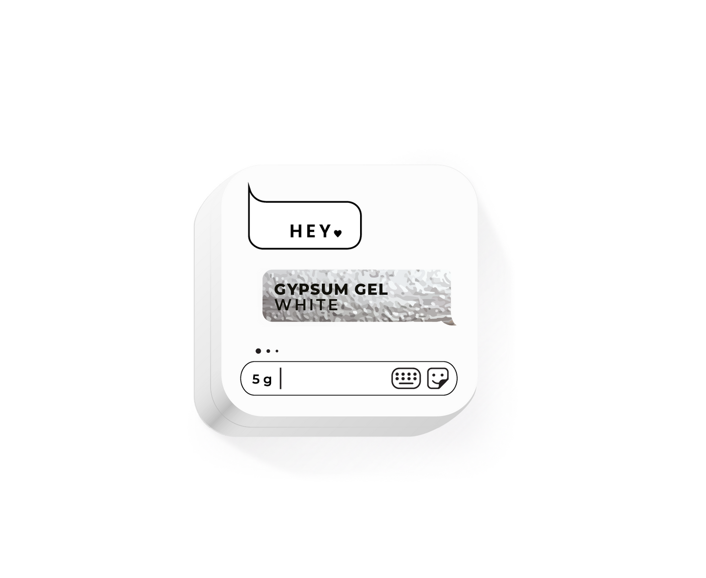 HEY.LOVE Gypsum Gel, WHITE – Textured Nail Design Gel, 5g