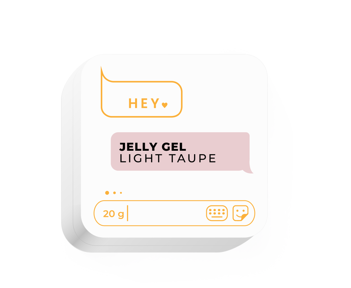 HEY.LOVE Jelly Gel, LIGHT TAUPE, 20g – Dark Beige Gel Jelly