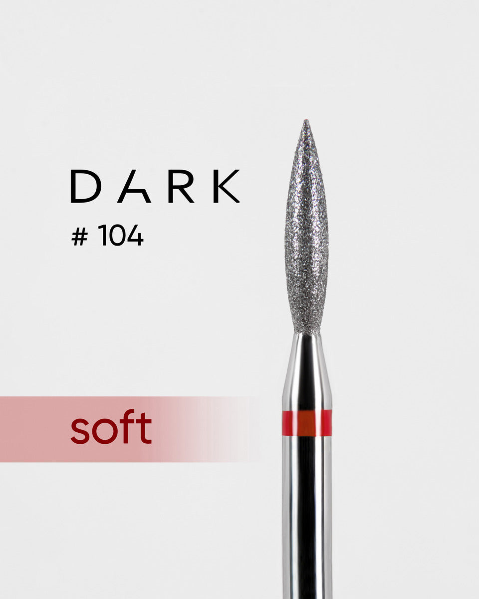 DARK Diamond Bit #104 Red Flame 021 – Professional Nail Drill Bit, 1pc