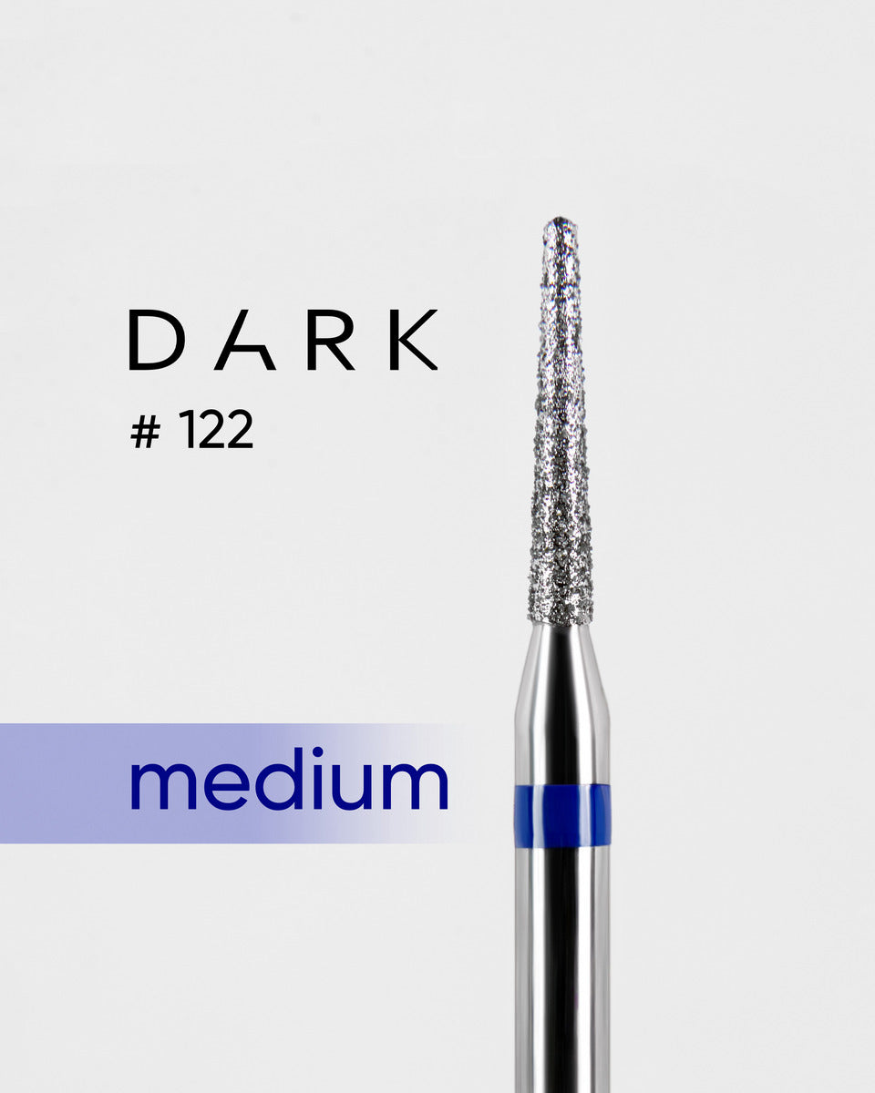 DARK Diamond Bit #122 Blue Needle 016 – Professional Nail Drill Bit, 1pc