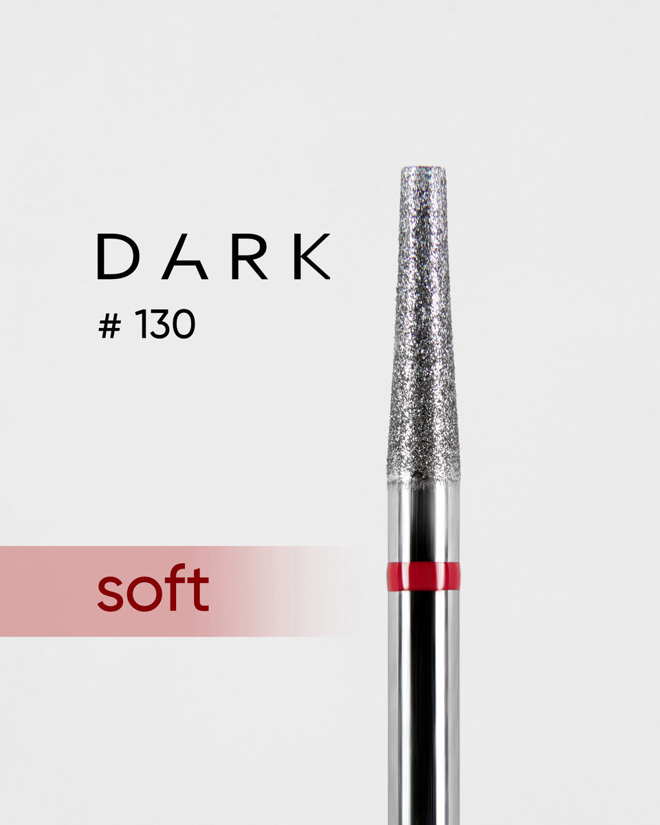 DARK Diamond Bit #130 Red Truncated Cone 025 – Professional Nail Drill Bit, 1pc