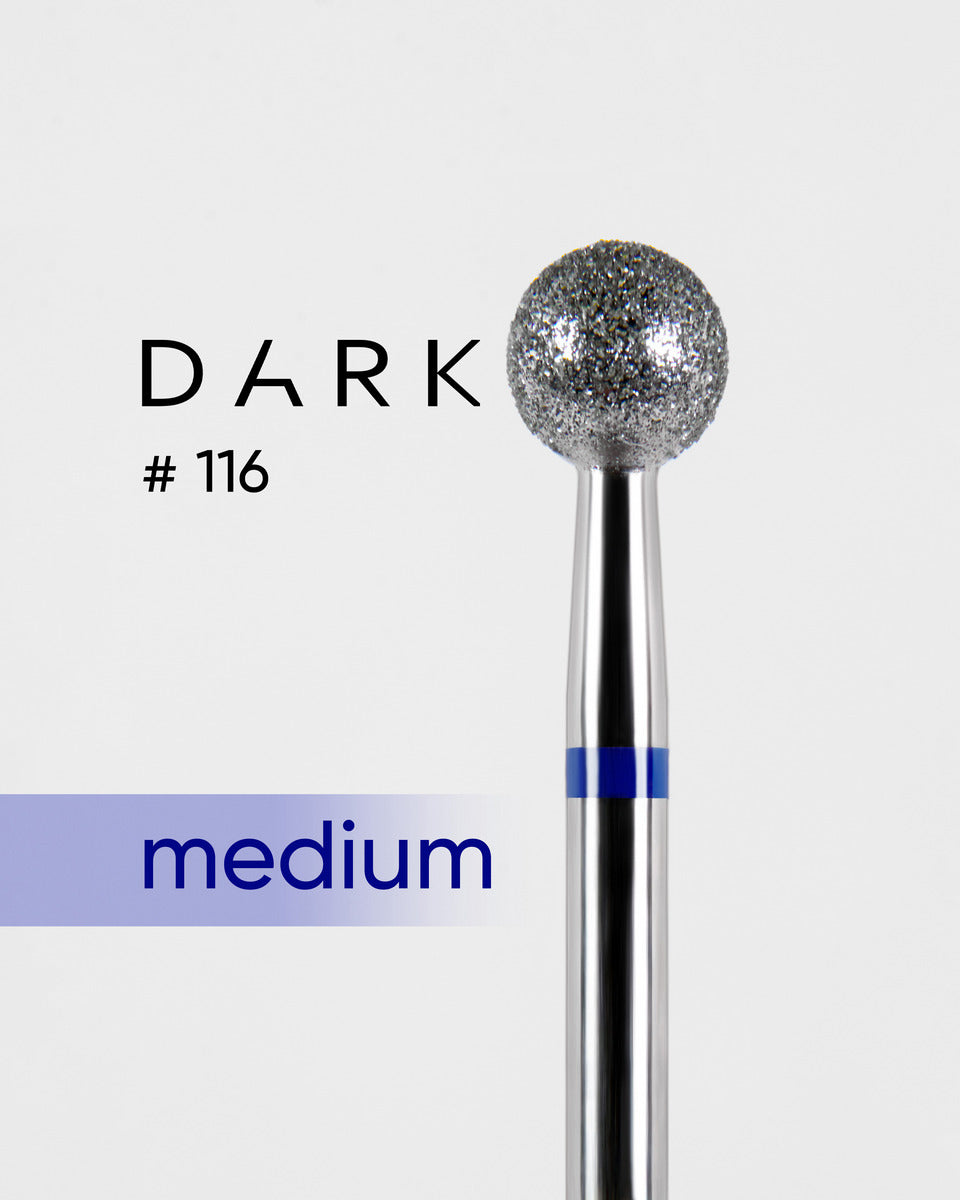 DARK Diamond Bit #116 Blue Ball 050 – Professional Nail Drill Bit, 1pc