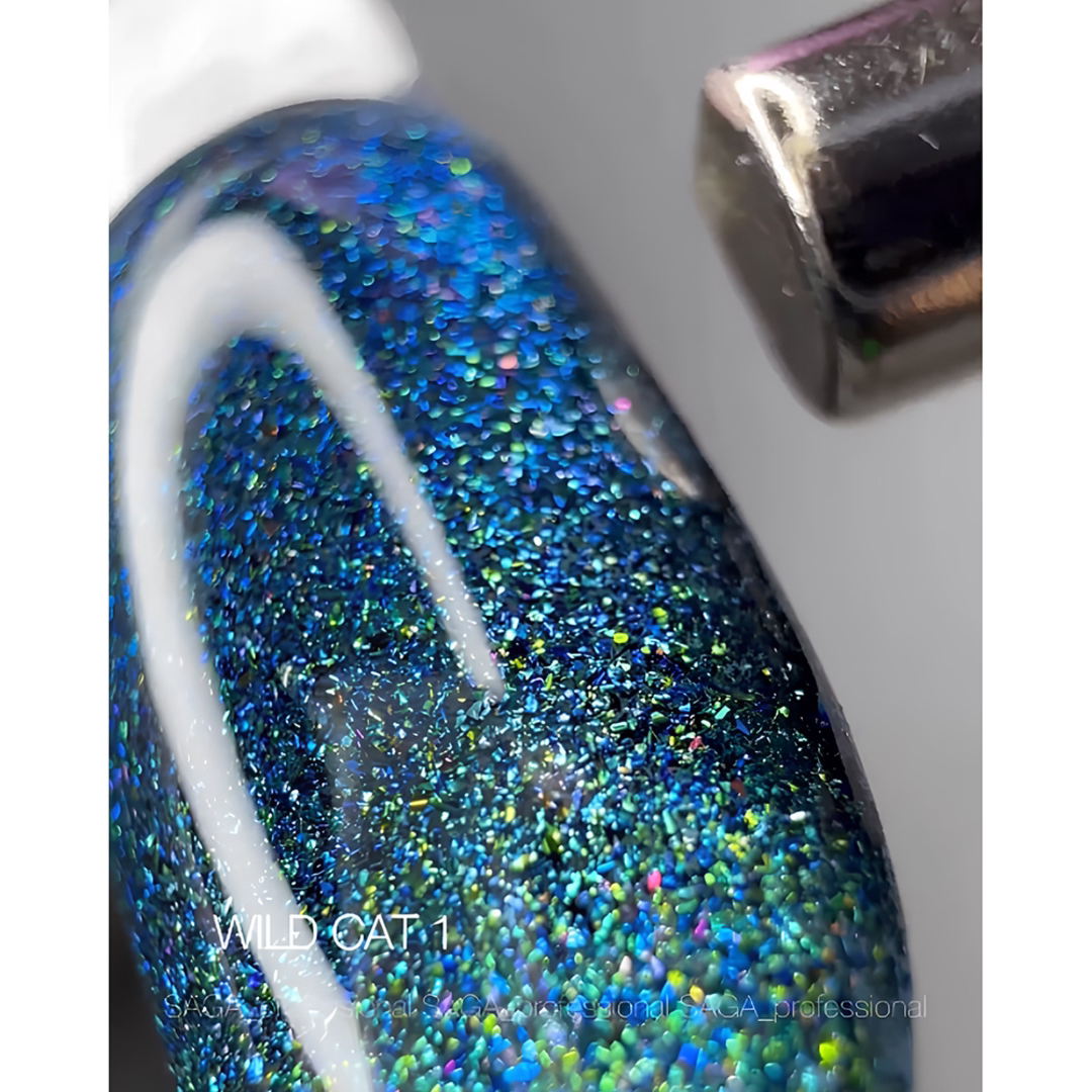 Saga Professional WILD CAT No.01 Magnetic Cat Eye Gel Polish, 9ml
