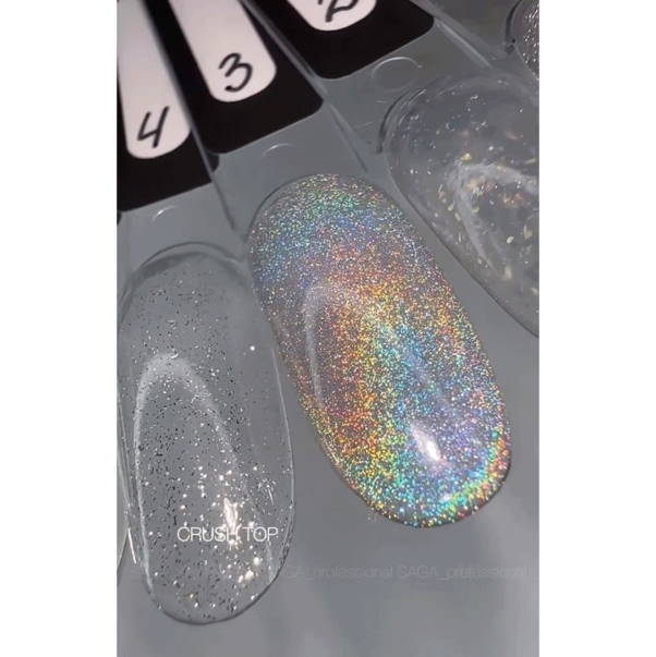 Saga Professional Crush Top #03 No Wipe Top Coat, 9ml