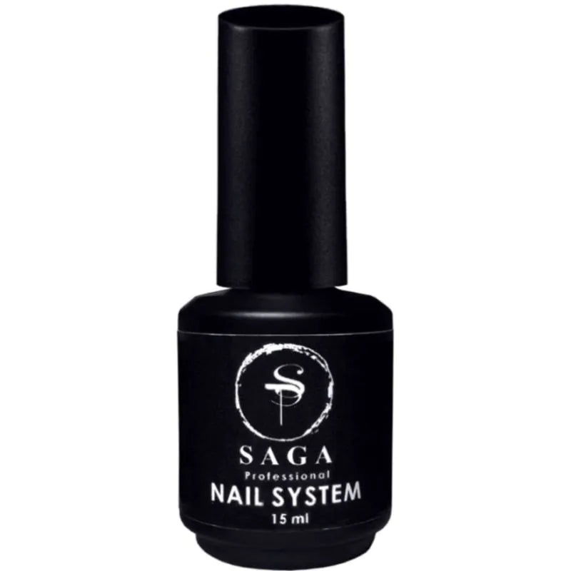 SAGA Professional No-Wipe Top Coat №ONE – 15ml bottle offering ultra-glossy, tack-free finish for professional gel nails.