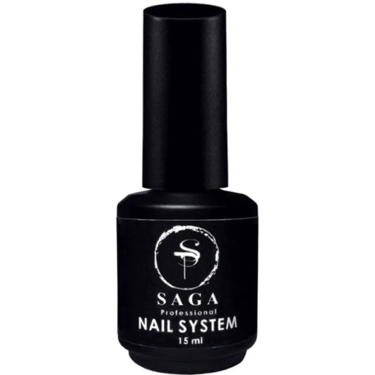 SAGA Professional No-Wipe Top Coat №ONE – 15ml bottle offering ultra-glossy, tack-free finish for professional gel nails.