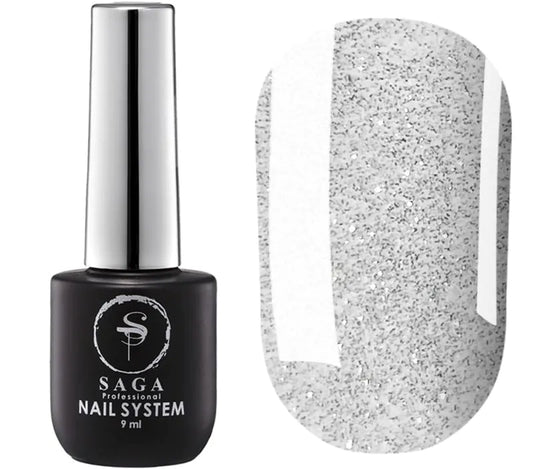 SAGA Professional Fiery Top – No-wipe reflective top coat with flash sparkle effect, 9ml bottle