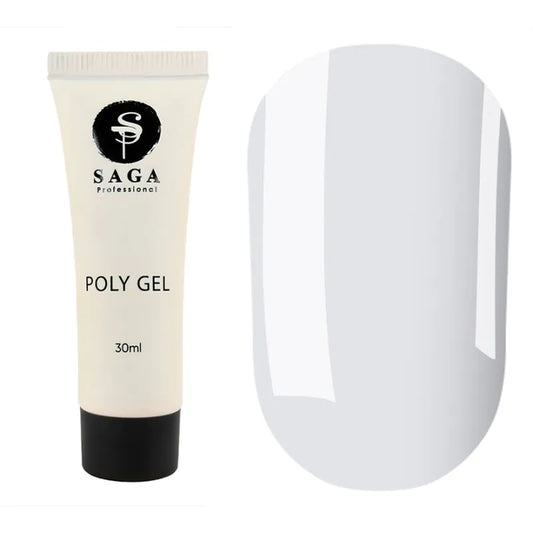 SAGA Professional Poly Gel NEW 01 – transparent poly gel for sculpting and nail extensions, 30ml