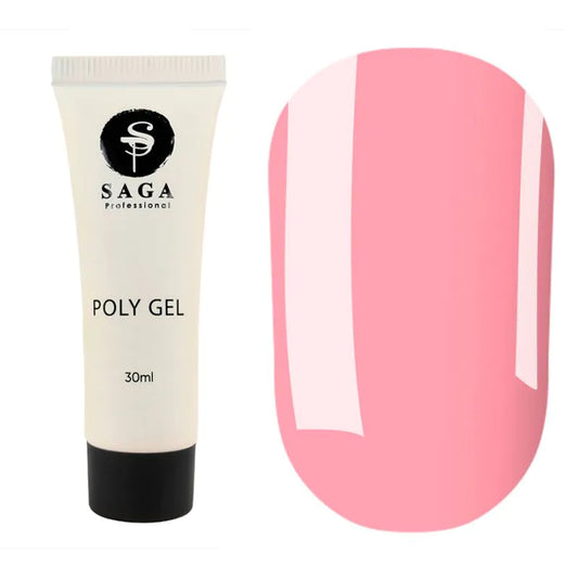 SAGA Professional Poly Gel NEW 06 – dusty pink poly gel for elegant and natural nail extensions, 30ml