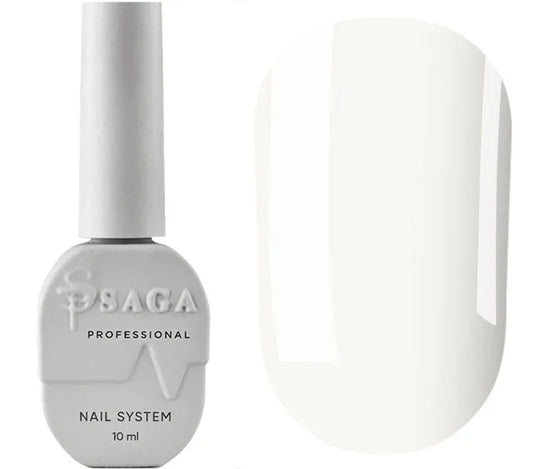 SAGA Professional Top Ivory – Milky no-wipe gel top coat for nails with soft ivory finish, 9ml