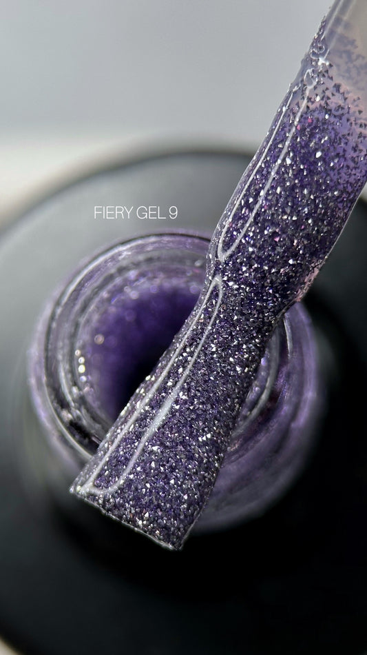 Gel Saga Fiery #05 Cacao avec reflets réfléchissants et paillettes fines, 9 ml