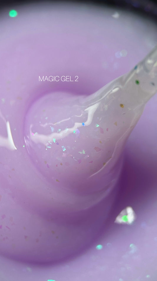 SAGA Professional Builder Gel Magic 02 – pinky nude builder gel with fine shimmer, 15ml jar for sculpting and natural nail extensions
