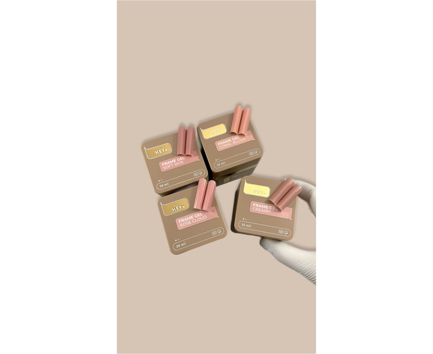 Gel de construction universel HEYLOVE Frame Builder, SEL MARIN, 30 ml – Rose clair chaud