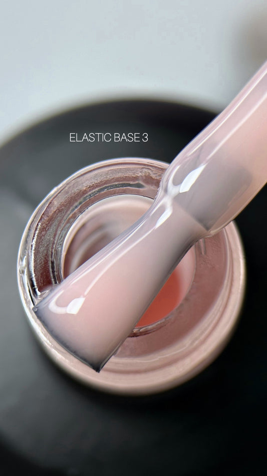 SAGA Professional Elastic Base 03 – flexible nail base gel with brush, 30ml, strong adhesion and durability