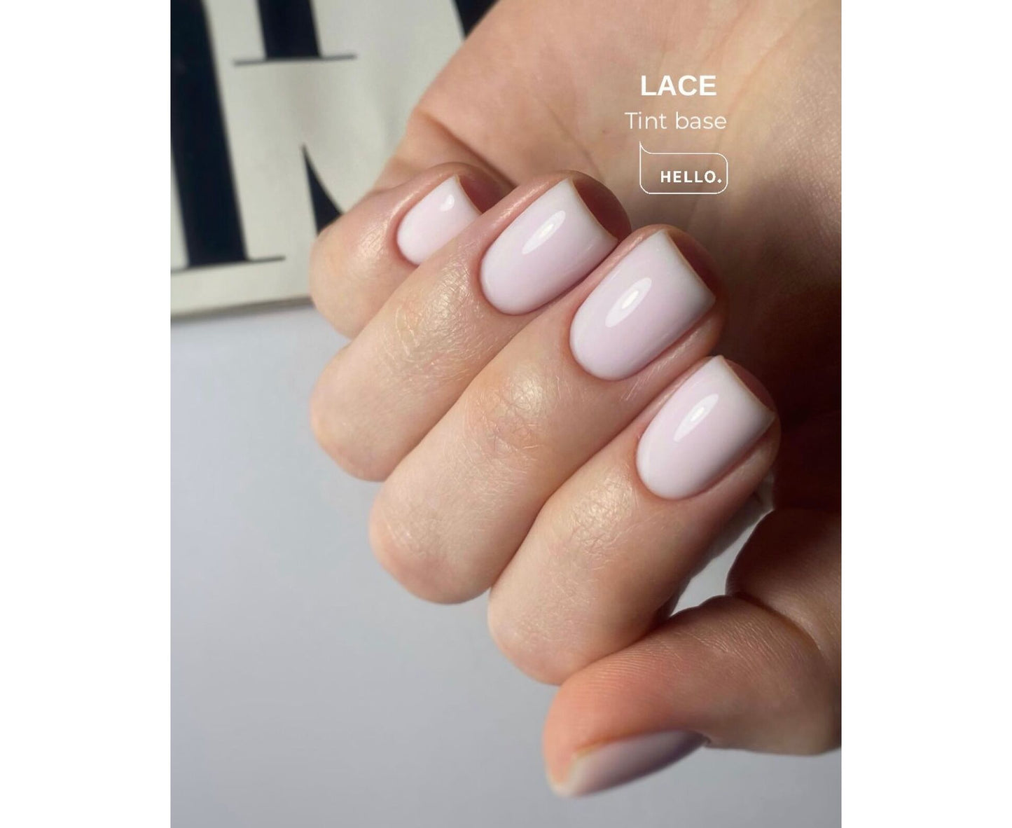 Base de teinture HELLO, LACE – Gel de base de teinture élastique rose pastel froid, 15 ml