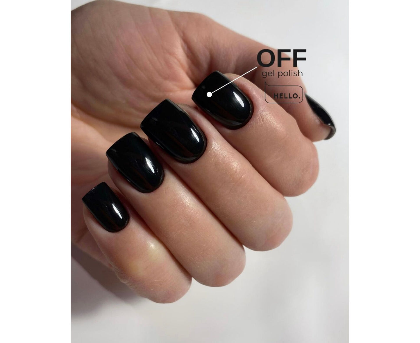 HEY.LOVE Gel Polish, OFF – Deep Black Gel Polish, 15ml