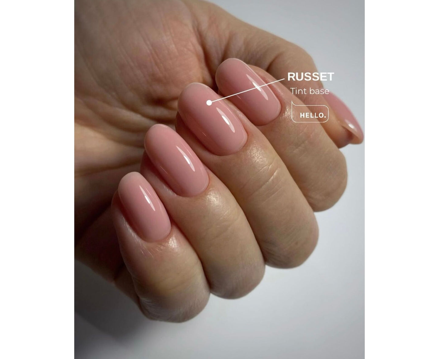 HELLO Tint Base, RUSSET – Nude Pink Gel Base, 15ml