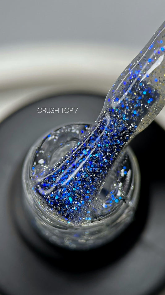 Saga Professional Crush Top #07 Blue Glitter No-Wipe Top Coat,9 m
