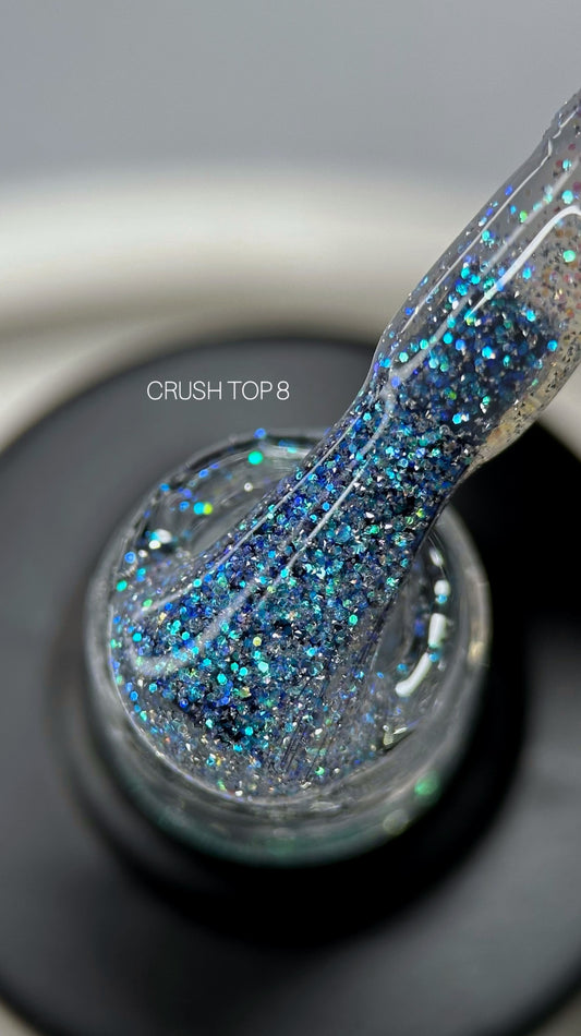 Saga Professional Crush Top #08 Turquoise Glitter No-Wipe Top Coat