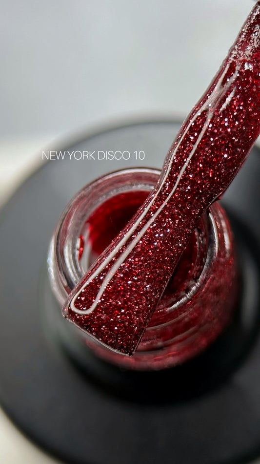 Saga Reflective Gel Polish NY Disco #10 Rich Red, 9 ml