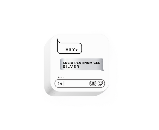 HEYLOVE Solid Platinum Gel SILVER – High-Pigment Silver Gel Paint, 5g