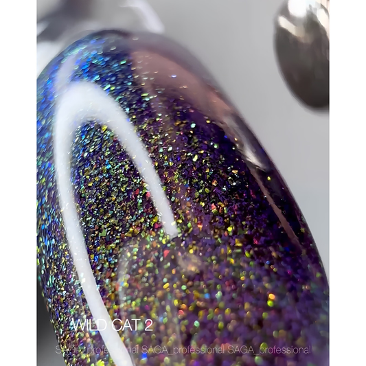 Saga Professional WILD CAT No.02 Magnetic Cat Eye Gel Polish, 9ml