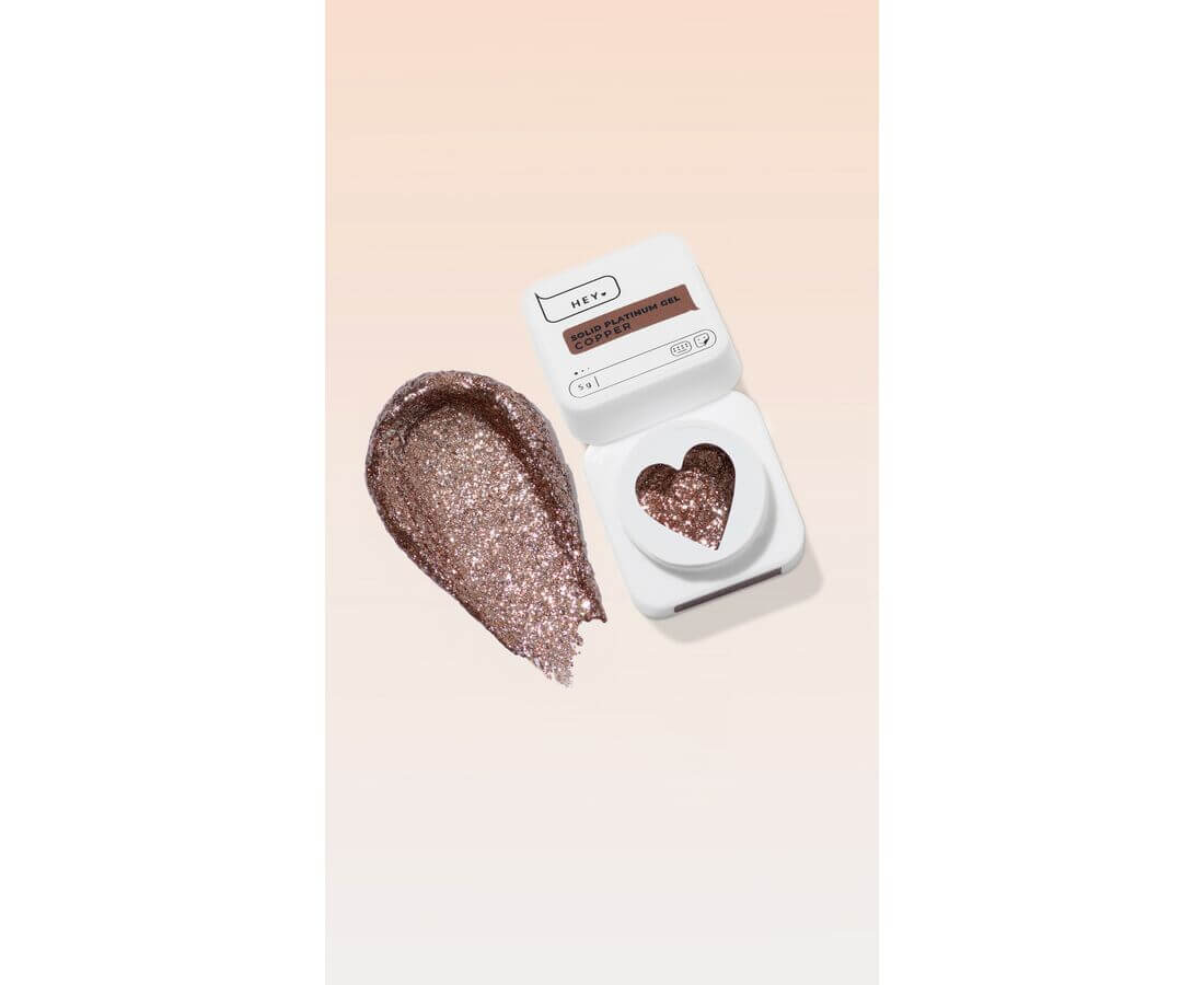 HEY.LOVE Solid Platinum Gel COPPER – Metallic Copper Gel Paint for Nail Art, 5g