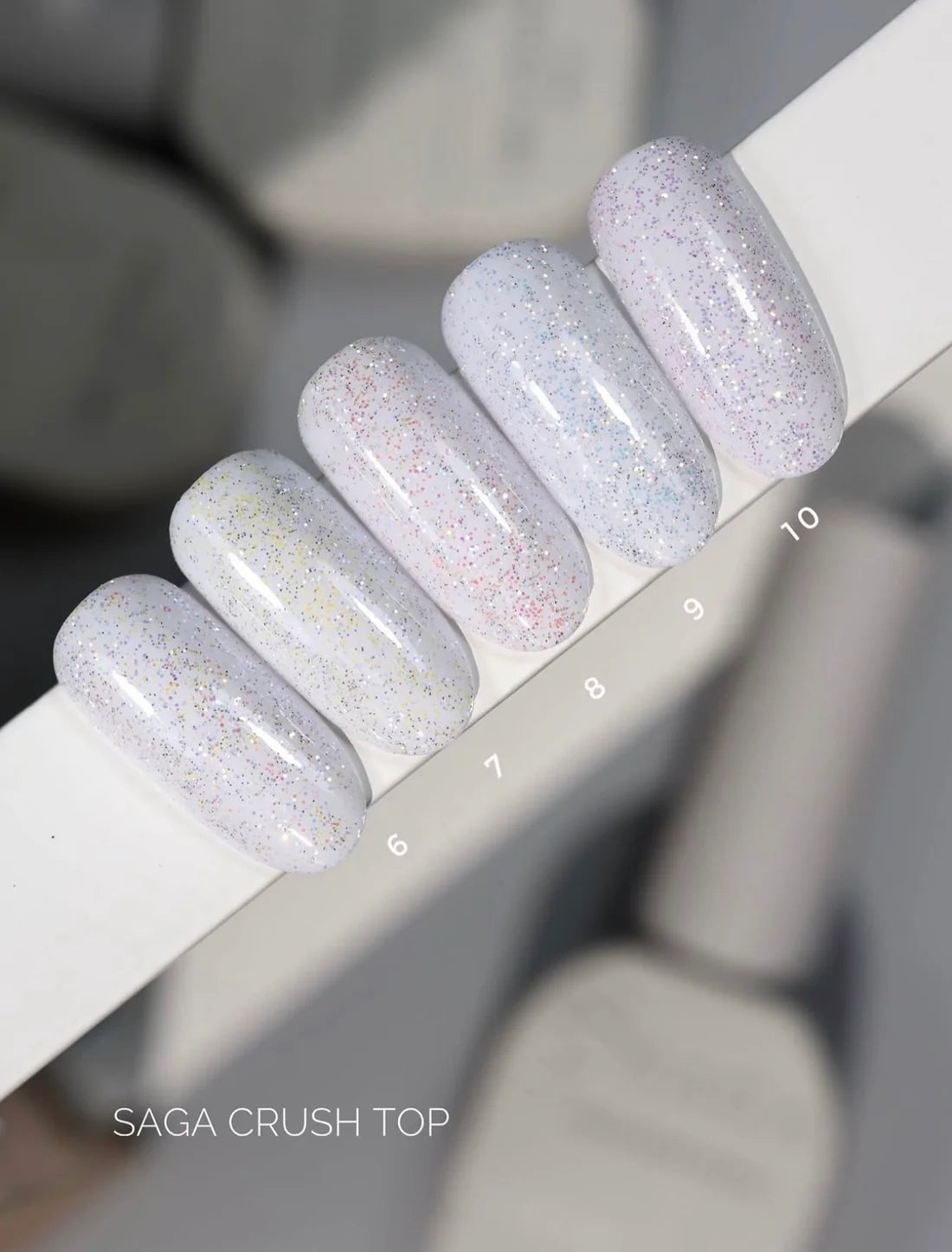 Saga Professional Crush Top #07 Blue Glitter No-Wipe Top Coat,9 m