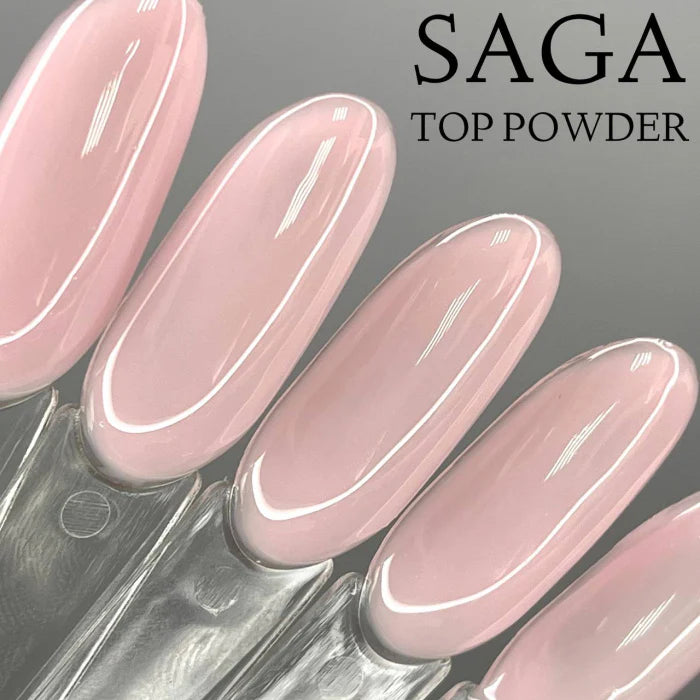 SAGA Professional Top Powder – Soft Powder-Effect Gel Top Coat, 9ml