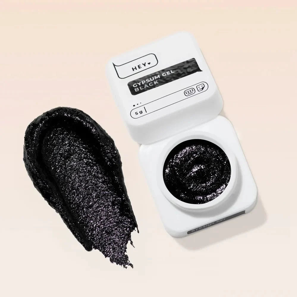 HEY.LOVE Gypsum Gel, BLACK – Textured Nail Design Gel, 5g