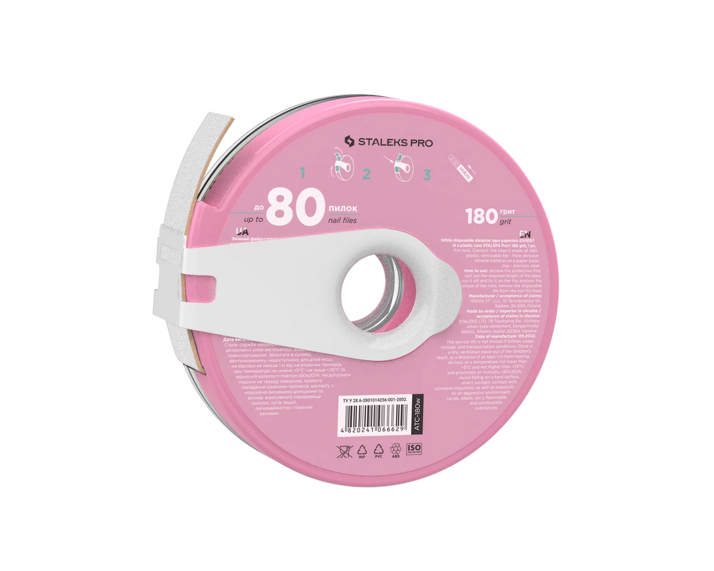 STALEKS PRO Expert papmAm Disposable white Abrasive Tape, 180 Grit
