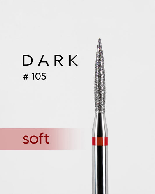 DARK Diamond Bit #105 Red Flame 018 – Professional Nail Drill Bit, 1pc